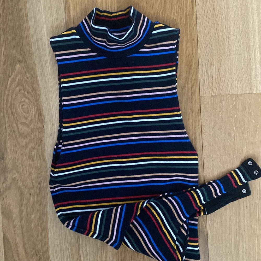 American Apparel multicolored mock neck leotard